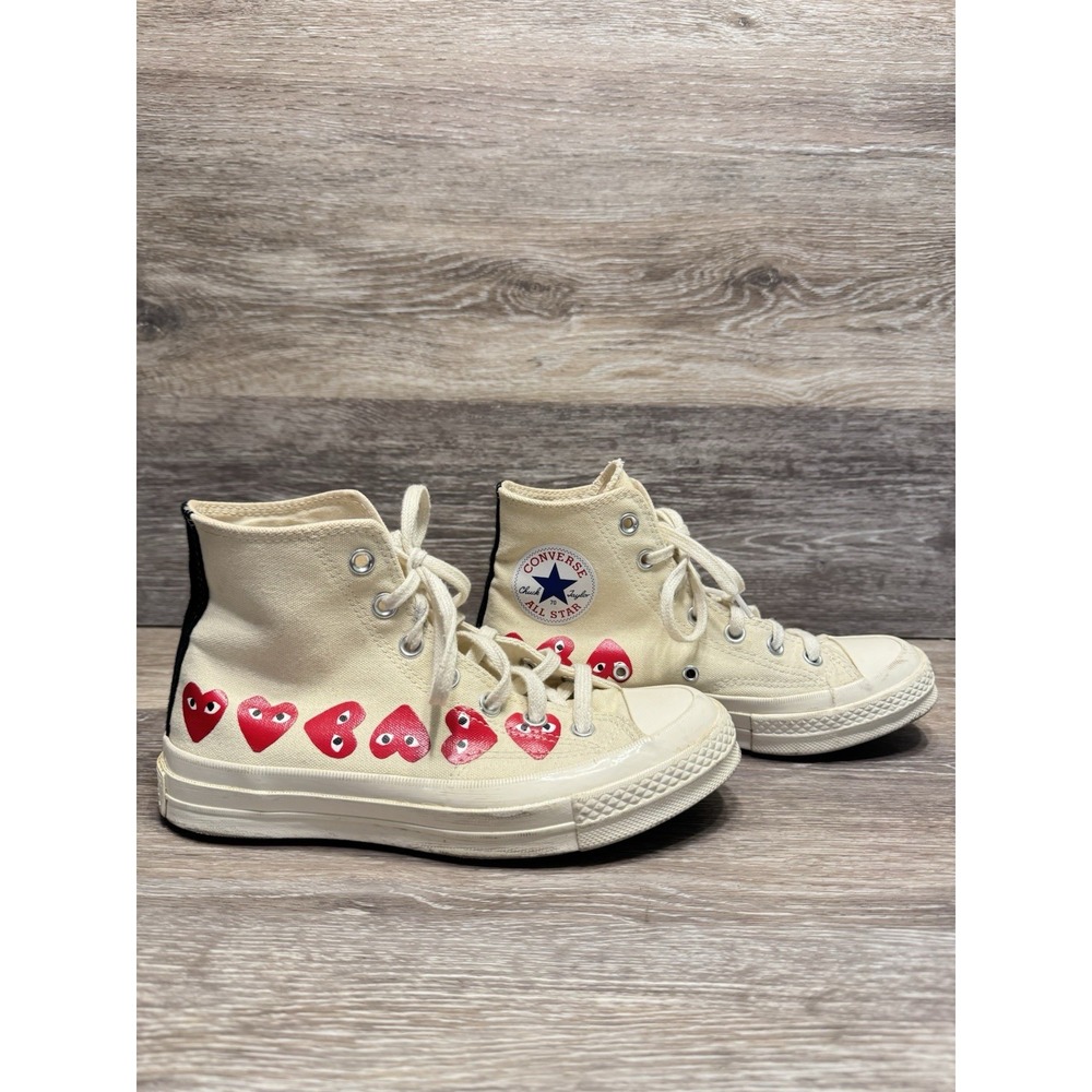 Converse Chuck Taylor Comme des Garçons Play High Top Heart Sneakers White Red
